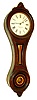 E. Howard & Co., Boston, Mass., "No. 9 Regulator" figure eight wall clock, 8 days, time only, weight driven movement in a walnut case with painted iron dial and reverse painted tablets, c1880