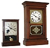Clocks- 2 (Two):  Waterbury Clock Co., Waterbury, Conn.8 days, spring driven time and strike, shelf clock, c1870. The second is a Henry Sperry, NYC, 30 hours, timepiece spring driven cottage clock, c 1850.