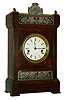 Seth Thomas Clock Co., Thomaston, Conn., "Austin" City Series mantel clock in walnut. 8 days, time and strike, (cathedral gong on hours and half hours on a bell), c1885.