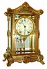 Seth Thomas Clock Co., Thomaston, Conn., "Empire No. 9", 8 days, time and strike, crystal regulator mantel clock, c1908