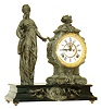 Ansonia Clock Co., New York, "Athenian" 8 days, time and strike, visible escapement figural mantel clock, c1894.