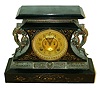 Ansonia Clock Co., Ansonia, Conn., "Rosalind" 8 days, time and strike, enameled iron case mantel clock, c1904