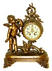 William L. Gilbert Clock Co., Winsted, Conn., "Grace", 8 days, time and strike, cast metal figural mantel clock, c1905