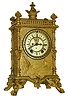 Ansonia Clock Co., Ansonia, Conn., "Elite" mantel clock, 8 days, time and strike, visible escapement, cast metal case, c1904,