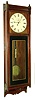 Seth Thomas Clock Co., Thomaston, Conn., "Regulator No. 17" wall clock, 8 days, time only, brass weight driven movement in a walnut case with painted metal dial and reverse painted lower glass, c1883
