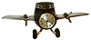 Sessions Clock Co., Forestville, Conn., airplane form desk clock, converted to quartz battery movement.