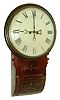 English, 8 days, time and strike, fusee brass movement mahogany with brass inlay wall or tavern clock, c1860
