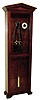 The Synchronome Co., Ltd., England, master clock with gravity remontoire driven pendulum, the falling lever providing impulse at 30 second intervals, home made mahogany floor standing case with pediment top, glazed door, iron bracket mounted to case back for pendulum, remontoire, and contacts, seconds beating pendulum with pan for fine regulating weights, dial and movement to right of pendulum suspension, c1940