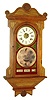Macomb Calendar Clock Co., Macomb, IL, "Hanging Calendar" model 8 days, time and strike, spring driven wall clock with calendar and moon phase dial, c1883.