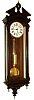 George A. Jones, New York, N.Y., regulator wall clock, 8 days, time only, brass weight driven movement with pinwheel escapement and center sweep seconds in a walnut case with two part enamel dial, serial #215 stamped on movement, c1880