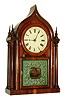 Brewster & Ingrahams, Bristol, Conn., 8 days, time & strike 4-column round or onion top shelf clock, c1852