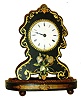 Jerome Manufacturing Co, (Chauncey Jerome), New Haven, Conn., 30 hour, paper mache front "Botsford Patent", balance wheel movement timepiece, c1850
