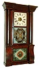 Birge, Peck & Co., Bristol,. Conn., Cornice and Column clock with 8 days, weight driven time and strike, brass strap movement, c1849.
