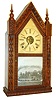 Forestville Mfg. Co.,(J.C. Brown), Bristol, Conn., 8 days, time and strike, ripple molding sharp gothic or steeple clock, c1845