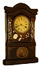 Harlem Inlaid Clock Works, NYC, 30 hours, time and strike, spring driven iron front clock, c1854.