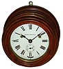 Seth Thomas Clock Co., Thomaston, Conn., "Wardroom" ship's bell clock 30 hours, time and strike, spring driven hanging clock in mahogany case, c1904