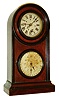 Welch, Spring & Co., Forestville, Conn., "No. 1 Mantel" calendar clock, 8 days, time and perpetual calendar, spring driven movement in a rosewood veneer case with painted time dial and papered calendar dial, c1870