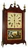 Eli and Samuel Terry, Plymouth, Conn., 30 hours, time and strike, weight wood movement pillar & scroll shelf clock, c1825