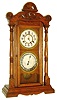 New Haven Clock Co., New Haven, Conn., "Monarch", 8 days, time and strike, double dial simple calendar shelf clock. We did not find this clock in the catalog as it must have been a special order as the original label on the back reads: "Manufactured for J. E. Martin, Knoxville, Tenn."c1890