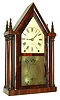 Brewster &Ingrahams, Bristol, Conn., 8 days, time and strike, four column sharp gothic or steeple clock, c1850