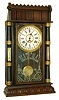 National Calendar Clock Company large column case with 8 days, time and strike, simple calendar movement shelf clock, c1912.