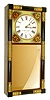 E. Howard Co., Boston, reissue of New Hampshire Mirror Clock, stained wood case with black and gold painted half columns, 8 days, weight driven time-only movement #157, c1982