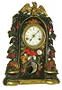 Owen & Clark, New York, 30 hour, time and strike, MOP with painted decoration iron front shelf clock, c1860