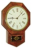 Jerome & Co., (New Haven Clock Co.), New Haven, Conn., 8 days, time and strike, rosewood veneered schoolhouse wall clock, c1875
