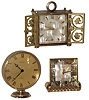 Clocks- 3 (Three) Bucherer/Imhof Swiss brass 8 days, alarm clocks, 20th century