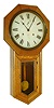 Seth Thomas Clock Co., Thomaston, Conn., "World", 15 day oak case wall timepiece, c1899.