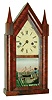 Elisha Manross, Bristol, Conn., 30 hour, time and strike, sharp gothic or steeple clock, c1845