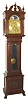 Seth Thomas Clock Co., Thomaston, Conn, Mahogany HALL CLOCK, 8 days, time and gong strike with engraved and gilt brass dial with rolling moon and raised gilt numerals case door with heavily beveled glass, c1902