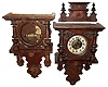 Clocks- 4 (Four) German walnut open well "Berliner wall clock cases, three with 8 days, time and strike, movements, one is case-only, late 19th century