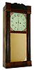 Unknown, Pennsylvania, 8 days, time and strike, weight brass movement half column & splat shelf clock, c1833. Case looks to have been locally made based on a Connecticut example because the method of construction is different from those made in Connecticut.