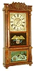 Birge, Mallory & Co., Bristol, Conn., 8 days, time and strike, weight drive, strap brass movement column & carved splat shelf clock, c1845
