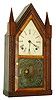 Forestville Mfg. Co., J. C. Brown, Bristol, Conn., 8 days, time and strike, ripple molding sharp gothic or steeple clock, c1845.