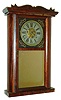 C. & N. Jerome, Bristol, Conn., 30 hour, time and strike, weight brass movement half round shelf clock, c1838