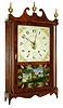 H. Dexter, Stockbridge, Madison County New York, 30 hour, time and strike, weight wood movement pillar & scroll shelf clock, c1835