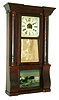 Birge, Peck & Co., Bristol, Conn., 8 days, time and strike, weight brass movement column & cornice shelf clock, c1850