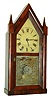 Brewster and Ingrahams, Bristol, Conn., 30 hours, time and strike, 3/4 size, sharp gothic or steeple clock, c1845. The movement has an early center count wheel.