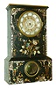 Terry & Andrews, Bristol, Conn., 8 days, time and strike, painted iron case with mop shelf clock, c1850