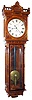 Seth Thomas Clock Co., Thomaston, Conn, Rare custom regulator, in a walnut and burled veneer case, with ST #68 movement, beating seconds and with 14" dial, with large disc pendulum, c1880