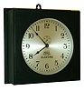 Poole Mfg. Co., Ithaca, New York, square cased, black painted, dc powered, office clock, c1925