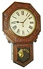 New Haven Clock Co., New Haven, Conn., "Branford", 8 days, spring brass movement schoolhouse wall clock or timepiece, c1911