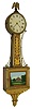 Unknown, probably Massachusetts, 8 days, weight brass movement gilt patent or banjo clock or timepiece, c1820