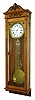 Jeweler's Regulator wall clock, 8 days, time only, brass weight driven French movement with pinwheel escapement, grid iron pendulum, center sweep seconds and white enamel dial in an American oak case, c1900