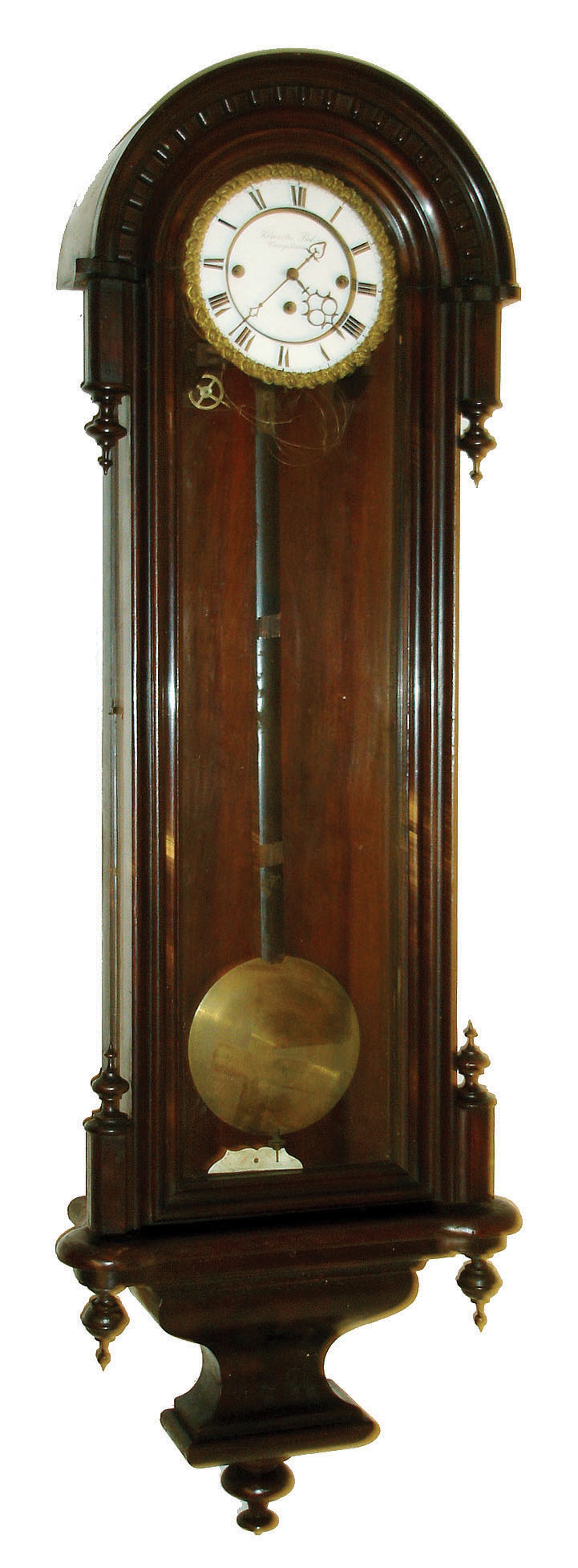 Clocks- 2 (Two) clocks, German 8 days,three-weight grand-sonnerie striker signed "Keresztes Lal, Verszpremben" in walnut case; Austrian 8 days,two-weight signed "Frs Maier" in walnut case, both late 19th century. — Antique Clocks Price Guide