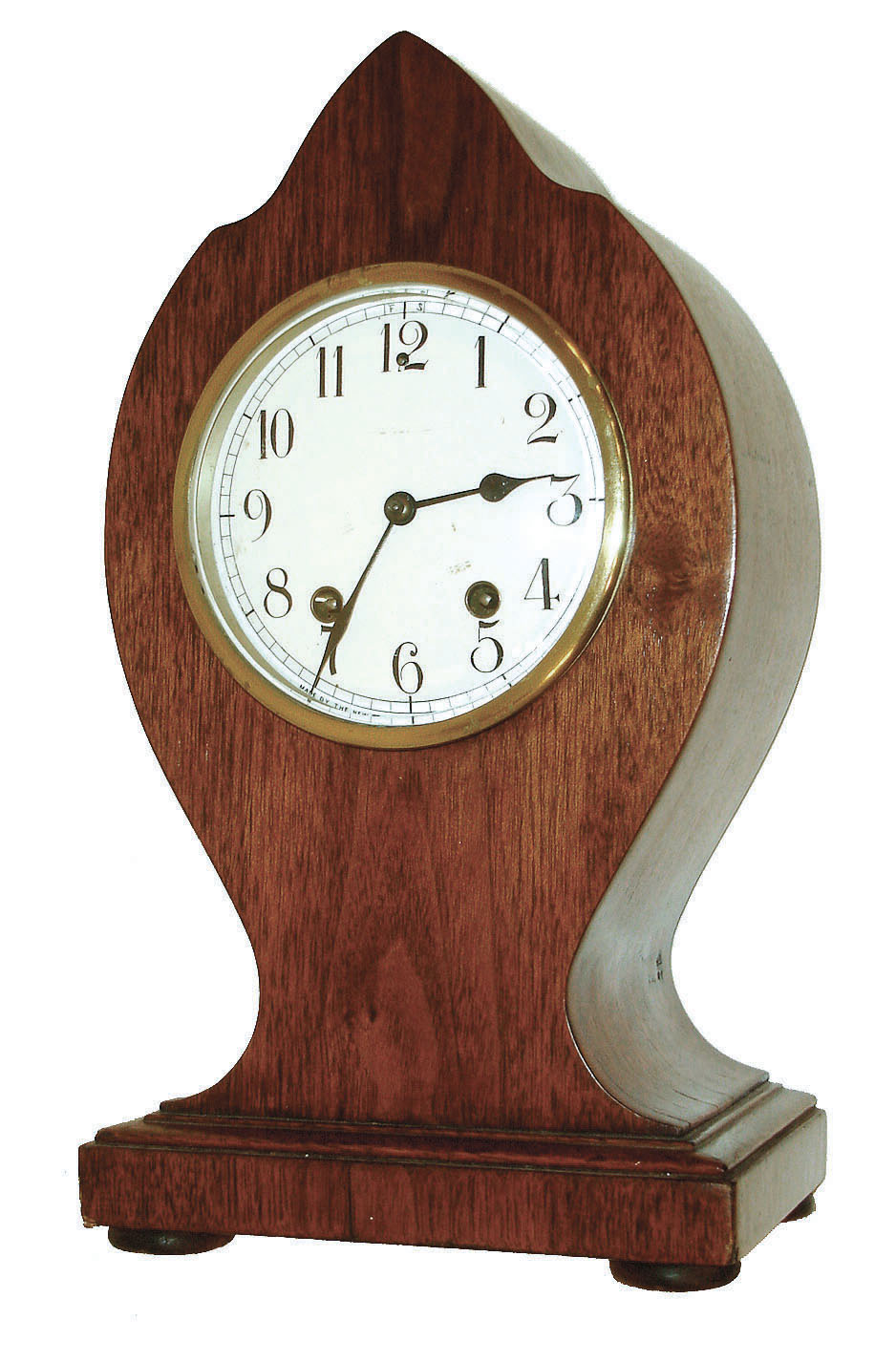 New Haven Clock Co., New Haven, Conn., unidentified model cabinet clock with 8 days, time and strike, (cathedral gong) movement in a mahogany veneered case, c1924. — Antique Clocks Price Guide