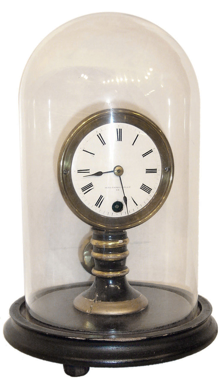 Seth Thomas' Sons &amp; Co., New York, NY. "5002" model shelf clock with dome. 15 day spring driven timepiece movement. c 1875. — Antique Clocks Price Guide