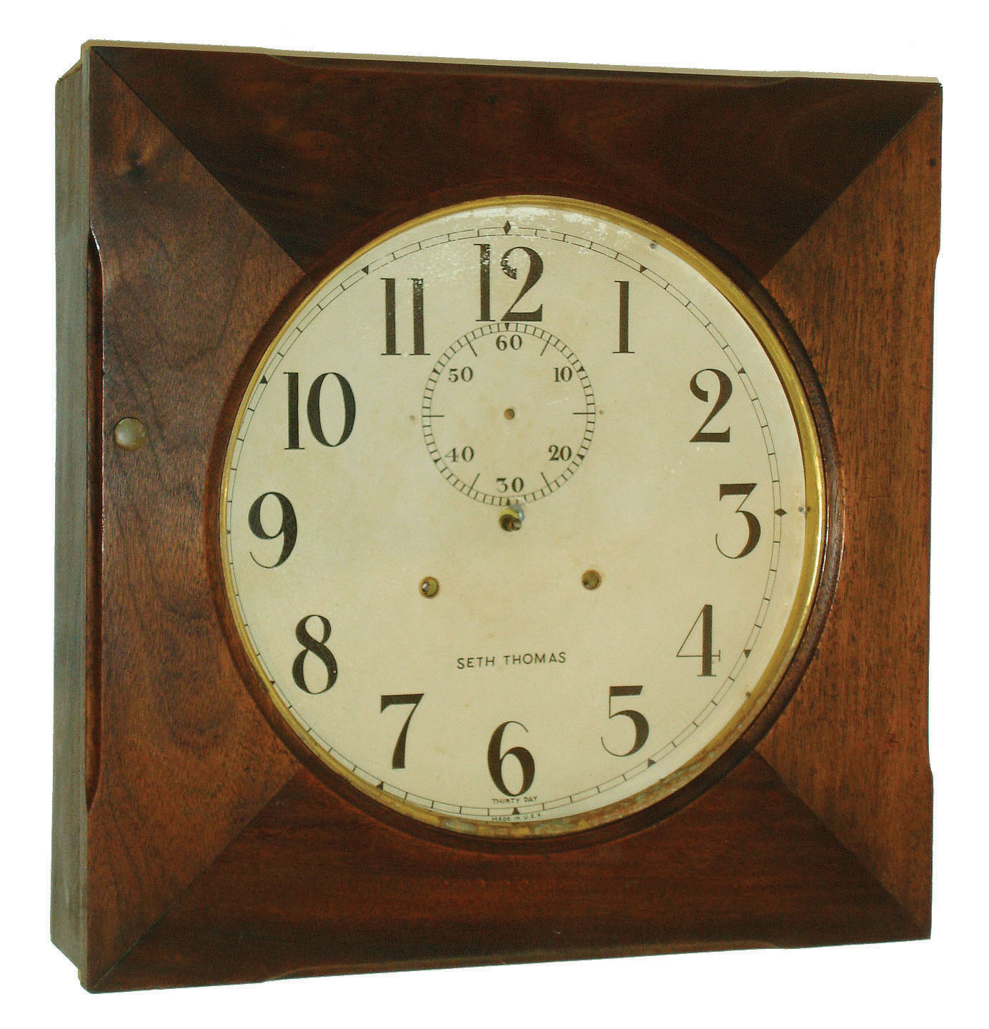 Seth Thomas Clock Co., Thomaston, Conn., "Hudson" model wall hanging clock with time only, movement, c1920. — Antique Clocks Price Guide